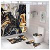 Kit 4 Peças Cortina de Chuveiro Degradê Exquisita Moderna Minimalista Azul-Verde Cortina de Banheiro Decoração Artística de Banheiro com Ganchos