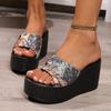 Comercio Exterior Talla Grande Sandalias y Pantuflas de Moda con Plataforma de Cuña para Mujer Verano Nuevo Color Pantuflas de Boca de Pescado para Mujer Venta al por Mayor