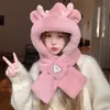 Sombrero para Mujer 2026 Invierno Nuevo Estilo Orejas de Conejo Lindas Bufanda y Guantes de Felpa Todo en Uno Caliente Protección para Orejas Calentador de Cuello