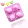 Jianmei em estoque forma criativa para bolo 4 peças cabeça de porco desenho animado silicone forma de pão cozinha assar forma de sabão artesanal