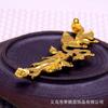 60769 Accesorios de Ropa Han de Estilo Antiguo DIY Cobre Goteo de Aceite Rama de Flor Soporte de Flores Hecho a Mano Material de Corona para el Cabello Accesorios 30*90mm