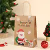 Sacolas de presente de Natal com toque de luxo, sacolas criativas de personagens de desenhos animados para lembrancinhas de festa, bolsas de papel para festas de fim de ano disponíveis para atacado