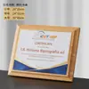 Placa de Madera Imitación Cristal Luna Azul Placa de Premio Personalizada para Franquicia Regalo Empresarial Placa de Marca Logo Personalizado