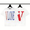 2024 VLONE Camiseta de Manga Corta Serie V Grande Estampado de Estrella V Camiseta de Manga Corta para Parejas Hombres y Mujeres Tendencia High Street Personalizada