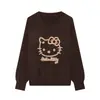 Fábrica de Ropa para Mujer Transfronteriza Venta al por Mayor 2026 Nuevo Retro Hello Kitty Suéter de Punto de Manga Larga