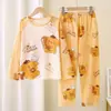 Amazon 2025 Novo Pijama Infantil Meninas Primavera e Outono Manga Longa Crianças Meninas Meninos Crianças Médias e Grandes Roupas de Casa de Outono