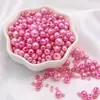 3-8mm ABS Furo Reto Pérolas de Imitação Redondas Contas Artesanais DIY Pulseira Colar Materiais para Miçangas Acessórios de Vestuário