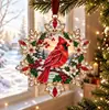 Enfeite de Natal em Vitral Floco de Neve Festival de Vidro Decorações de Animais
