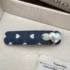 Presilha de Cabelo Jeans com Coração de Pérola Doce e Bolinhas Letra da Moda Quebra Clip Lateral Acessórios de Cabelo Venda por Atacado