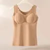 Novo Colete Térmico Sem Costura com Acabamento em Renda para Outono e Inverno, Camada Base Modeladora de Corpo Ajustada, Top Versátil Sem Mangas Emagrecedor