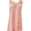 Pijama Feminino Sexy de Verão, Cetim de Seda Gelada 2026 Novo Renda Luxo High-End Estilo Puro Desejo Camisola Vestido de Noite
