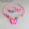 AliExpress WISH Conjunto de joyería de tres piezas de mariposa para niños, cadena, pulsera para niños, juego de anillos, joyería