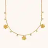 Cadena Cruzada Europea y Americana Flor de Zircón Cadena en Forma de O Acero Inoxidable Chapado en Oro de 18 Quilates Diseño de Nicho Collar de Gama Alta