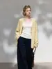 Elegante cardigã de tricô para mulheres, outono e inverno, casual e versátil, jaqueta suéter macia e aconchegante