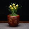 Maceta Orquídea Arena Púrpura Redonda Pintura Barro Antigua Escritorio Clásica Maceta Bonsái Planta Suculenta Pila Vieja Flor Planta Verde Venta al por Mayor