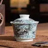 Jingdezhen antiguo barro nieve cubierta cuenco taza de té hogar Kung Fu Sancai cuenco de té juego de té traje fábrica al por mayor