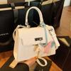 Bolsa Feminina Versátil Nova Bolsa Kelly de Verão Moda 2025 Transversal Estampa Crocodilo Estilo Retrô Coreano