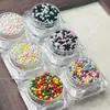 Cor Feijão de Gelatina Maca Dragon Ball Joias para Nail Art Leve 2mm Não Porosa Tinta de Cozimento Cor Mista Decoração de Unhas Contas de Arroz de Vidro