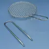 Grelha de aço inoxidável 304 com pés, adequada para fogões elétricos de cerâmica, air fryers e para grelhar carne; grade redonda para cozinhar no vapor