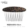 Pente para Cabelo com Estampa de Leopardo Retrô Doce Sem Costura com Múltiplos Dentes Estilo Coreano High-End Versátil Presilha de Cabelo para Mulheres Adultos Acessórios de Cabelo Headwear