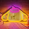 Espejo de Dibujos Animados Luz de Neón Dormitorio Maquillaje Luz Decorativa Hello Kitty Espejo Acrílico Gato Kt Espejo Iluminado con LED