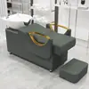 Venta Directa de Fábrica Cama de Champú Cerámica para Barbería Cama de Enjuague Semi-reclinable Cama para Salón de Peluquería Cama de Champú Estilo Celebridad de Internet