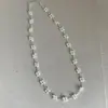 Colar de Flor Tecida com Pérolas Inspirado em Design para Mulheres, Único e Moderno, Gargantilha e Corrente para Clavícula Versátil