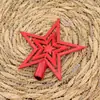 Decorações de estrela para topo de árvore de Natal regulares em estoque, acessórios de topo de árvore de pentagrama galvanizados, acessórios de decoração para conjunto de árvore de Natal