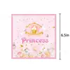 Nuevo Castillo de Flores de Princesa Rosa Tema de Cumpleaños para Niña Vajilla Desechable de Papel Vaso de Papel Servilleta Set
