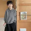 Ropa Infantil Tongku Colección Otoño 2026 Estilo Old Money Versátil Suéter de Punto para Niños Versión Coreana Suave Cuello POLO Suéter Infantil Moderno