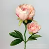 Flores Artificiais de Peônia de 2 Cabeças Estilo Europeu Peônia de Seda Flores para Decoração de Salão de Casamento Flores para Mesa de Sala de Estar de Casa Arranjos Florais Ornamentos