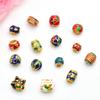 Cuentas Sueltas de Agujero Grande Conservadoras de Color Goteo de Aceite de Oro Antiguo Cuentas de Transferencia DIY Pulsera Collar Cuentas Espaciadoras Colgante Accesorios de Joyería Oro Arena