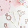 Decoración para hornear pasteles, anillo creativo, anillo de diamantes, vestido de novia, juego de tarjetas, propuesta de boda romántica, letrero para fiesta