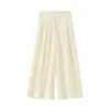 Moda Femenina 2025 Nuevo Chaleco Chaleco Pantalón de Lino Mezclado de Doble Botonadura con Cordones