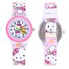 Reloj de dibujos animados para niños, niña linda, Kitty, estudiante, plástico, creativo, reloj de cuarzo, suministro de fabricantes