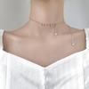 Collar de borla de mariposa de diamante de plata s925 simple versátil elegante diseño de flor socialité cadena para clavícula D7032