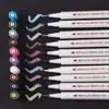 Pluma Metálica Personalizada de Punta Suave a Base de Agua Negra Tarjeta Álbum de Fotos DIY Especial Pincel de Punta Colorida Pluma de Pintura Colorida Delicada