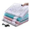 Carpeta de Anillas A4 con Cuatro Agujeros y Perforadora, Carpeta de Archivo Transparente, Clip para Papel A4, Organizador de Documentos, Clip para Libros Transparente