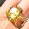 Zhen Rong deseo AliExpress ebay Exagerado Anillo de Diamante Cuadrado Champán Anillo Europeo y Americano Bicolor Chapado en Oro