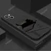 Funda para Teléfono Gato Negro Café Más Vendida Japonesa y Coreana Iphone17 Linda Ilustración Apple 18Pro Funda Suave de Silicona Mate