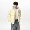 Chaqueta de Algodón Gruesa Otoño e Invierno Jack Chuan Yang Parka Corta para Pareja Ropa de Abrigo Cálida de Algodón con Capucha para Hombres y Mujeres Bloque de Color para Exteriores