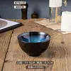 Louça de Mesa Cerâmica Esmaltada por Baixo Estilo Europeu e Americano, Tigela de Arroz Cerâmica Esmaltada em Forno, Tigela Criativa de Mingau Pintada à Mão, Tigela de Sobremesa Doméstica