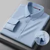 Camisa de Linho e Algodão Nova Casual de Negócios Mistura de Algodão e Linho Resistente ao Desgaste Roupa Masculina Versátil Boutique de Luxo Camisa Estilo Old Money