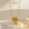 Collar Retro Francés Trenzado Estrella y Luna de Acero Inoxidable, Personalizado y Moderno Colgante de Metal Tejido para Mujer Cadena de Acero de Titanio
