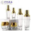 Set de Botellas Pequeñas Negras de Vidrio Cosmético, Botella Dispensadora de Loción Esencia en Spray de 100ml Tipo Presión, Botella Dispensadora de Crema para el Cuidado de la Piel