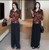 Camisa estampada para mujer, nuevo estilo otoño 2026, holgada y elegante, temperamento vintage, adecuada para ir al trabajo, top de manga larga, adecuado para madres