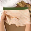 Cueca Boxer Masculina de Algodão Colorido Algodão Puro Boxer Briefs Faixa Larga Listrado Antibacteriana Respirável Meninos Adolescentes Shorts Quatro Cantos Simples