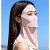Máscara facial de proteção UV para atividades ao ar livre com proteção para o pescoço, máscara de proteção solar com resfriamento de seda gelada integrada, proteção facial completa leve