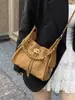 Bolsa de Malla Metálica de Color Sólido Versión Nueva 2025, Gran Capacidad, Alta Calidad, Bolso Elegante y con Estilo para Hombro, Bandolera