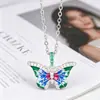Collar Mariposa Colorido Estilo Nuevo Transfronterizo Yanbai para Mujer Diseño de Nicho ins Cadena para Clavícula Moda Tendencia Colgante de Aceite de Goteo